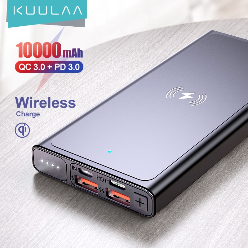 Kuulaa Power Bank 10000Mah Draadloze Oplader Draagbare Oplader Draadloze Opladen Powerbank Voor Iphone 13 12 11 Pro Max Samsung