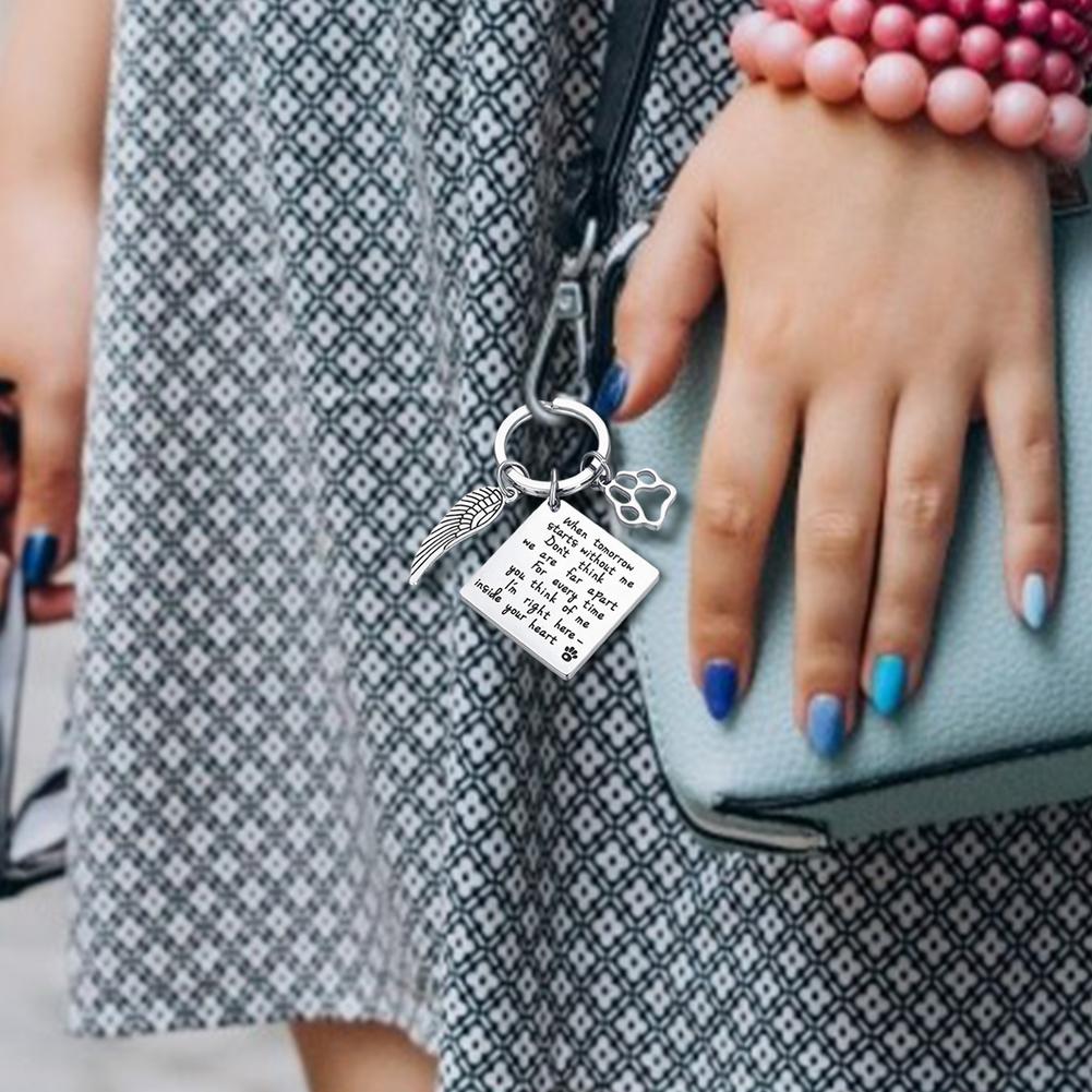 1Pcs Pet Memorial Sleutelhanger Voor Honden Katten Verlies Van Huisdier Sympathie Diy Ambachten Herinnering Sieraden Sleutelhangers