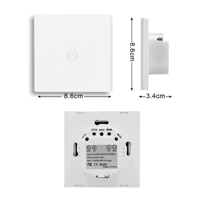 AVATTO Wifi Boiler Switch Smart Water Heater Switch Tuya Smart Life Timer Voice Control EU/US Touch Panel With alexa Google home