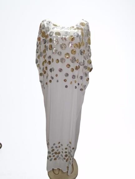 Dashiki Afrikaanse Jurken Voor Vrouwen Afrikaanse Losse 2 Stuk Vrouwen 3/4 Mouw Dashiki Jurk Voor Lady: WHITE