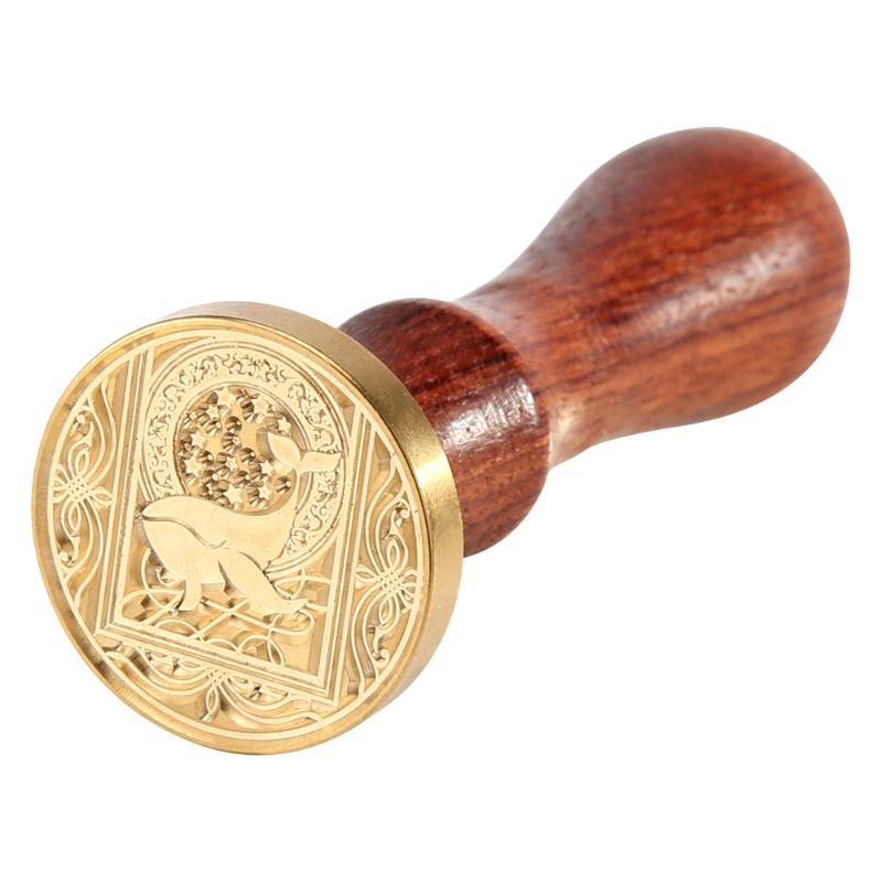 1PC Retro Wax Seal Stamp Flower Animal Wood Stamp for Scapbooking Decorative Stamp Invitation Cards Craft: seal stamp-B