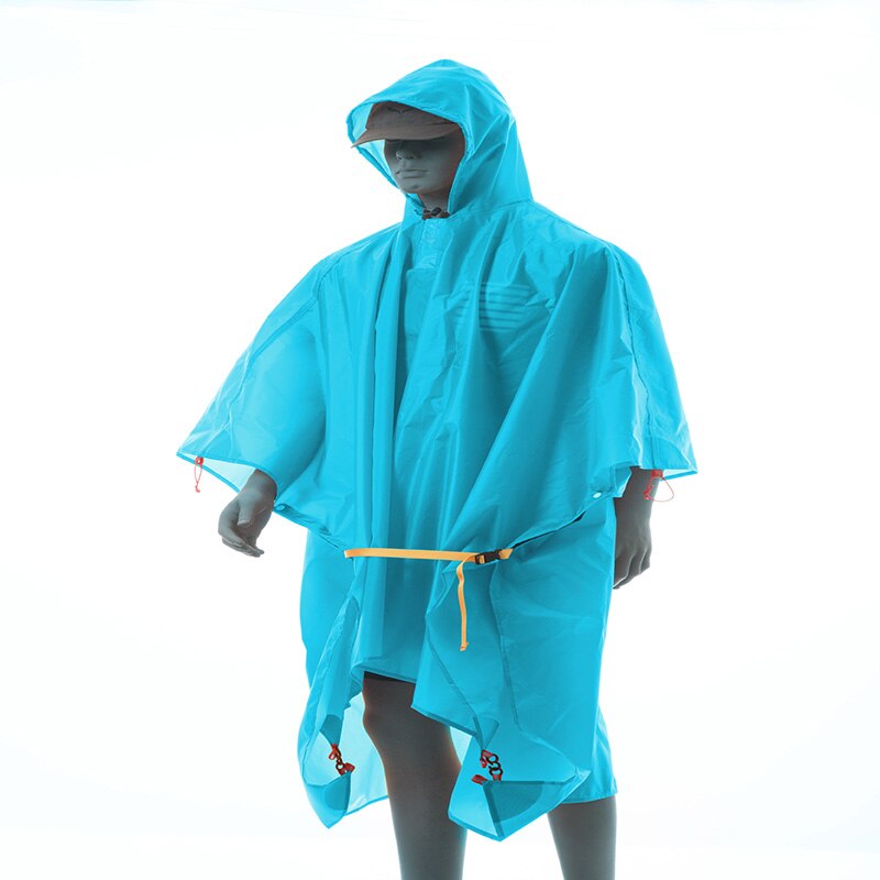 3F Ul Gear 3 In 1 Multifunctionele Poncho Regenjas Voor Wandelen Vissen Bergbeklimmen Gecoat Silicium Outdoor Mouwloze: 210T blue