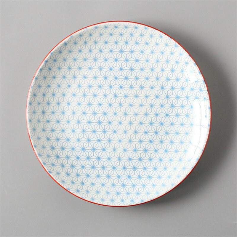 Japanese Style 8 Inch Ceramic Under Glazed Vegetable Dinner Plate Simple Dessert Plate Household Small Steak Dish Food Container: R