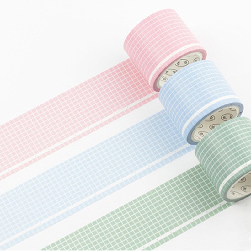 Farverigt gitter serie washi tape selvklæbende diy scrapbooking klistermærke etiket maskeringstape studerende papirvarer