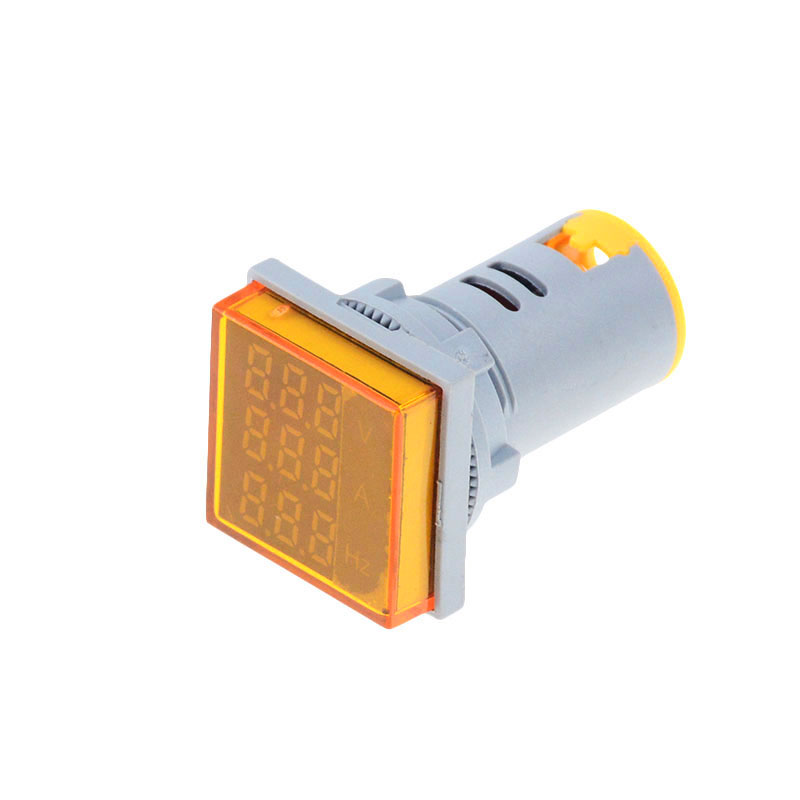 22mm Square LED Digital Voltmeter Ammeter Hertz Meter Signal Lights Voltage Current Frequency Combo Meter Indicator Tester