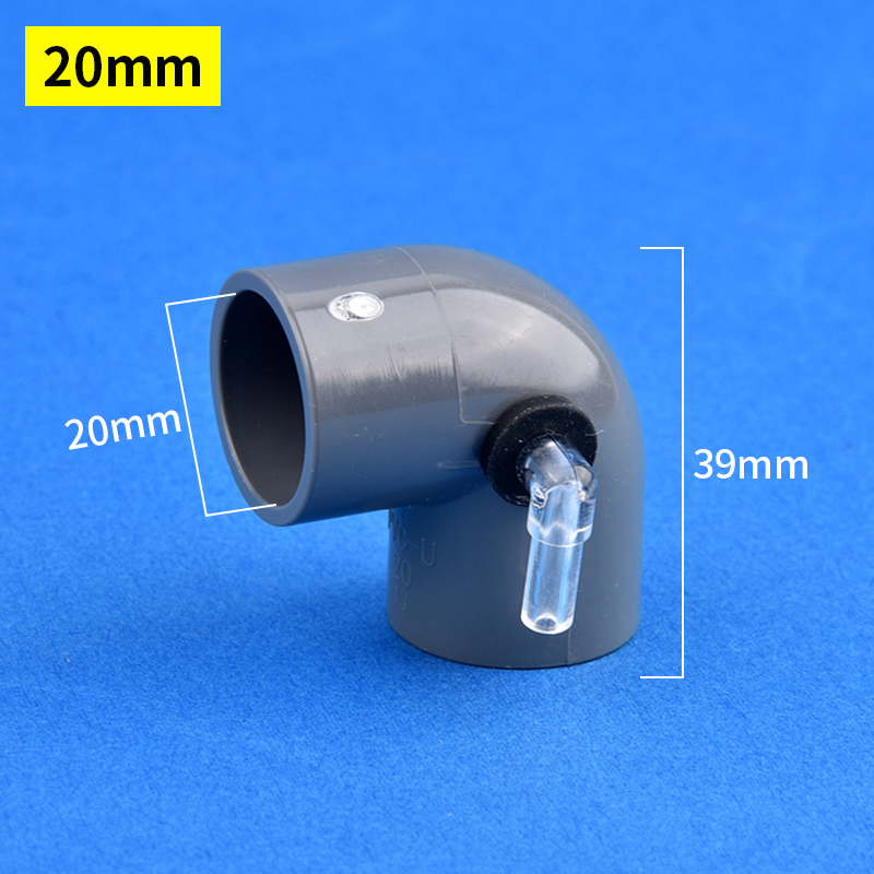 Pvc Elleboogconnector Fish Tank Anti-Sifon Connector Backflow Preventie Bodemfilter Backwater Proof Toenemende Zuurstofverbinding: WHITE / 1/2''