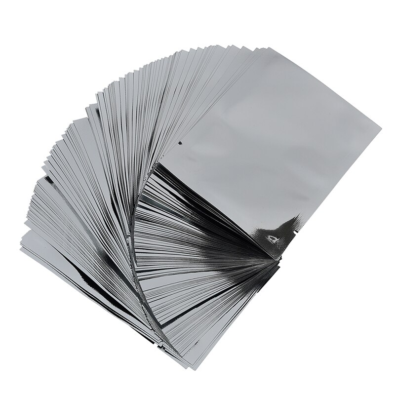 Bolsas de aluminio para sellado al vacío, bolsas de Mylar plateadas para almacenamiento de utensilios de cocina para el hogar, 100 Uds.