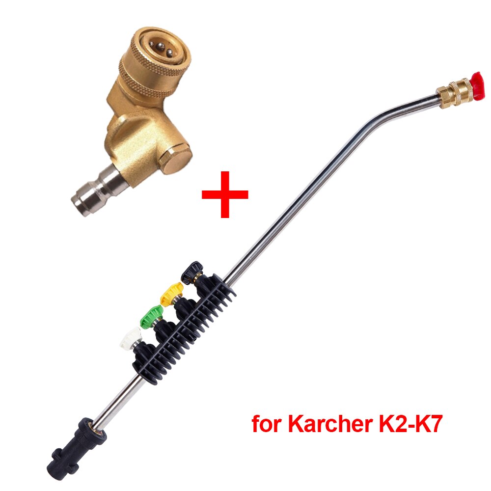 Høytrykksspyler bilvasker jet lanse dyse sprøytepistol forlenger stang 180 bar vannpistol med 5 hurtigdyser for karcher k-serien: Rød