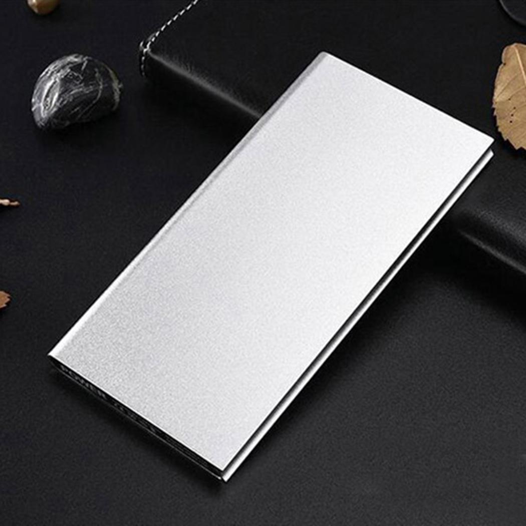 Snel Opladen 20000mAh Power Bank Ultra-dunne Draagbare Algemene Mobiele Telefoons Externe Batterij Oplader Power Bank voor iPhone: Silver