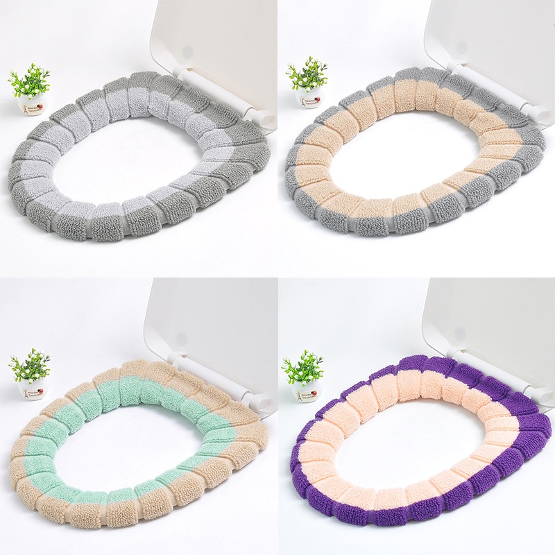 3PCS Winter Warm Soft Washable Toilet Seat Closestool Cover Cushion Warm Mat Pad