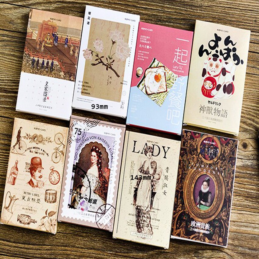 4packs/lot Vintage Stamp Greeting Card postcard Bookmark greeting card Card Set Message Cardwholesale