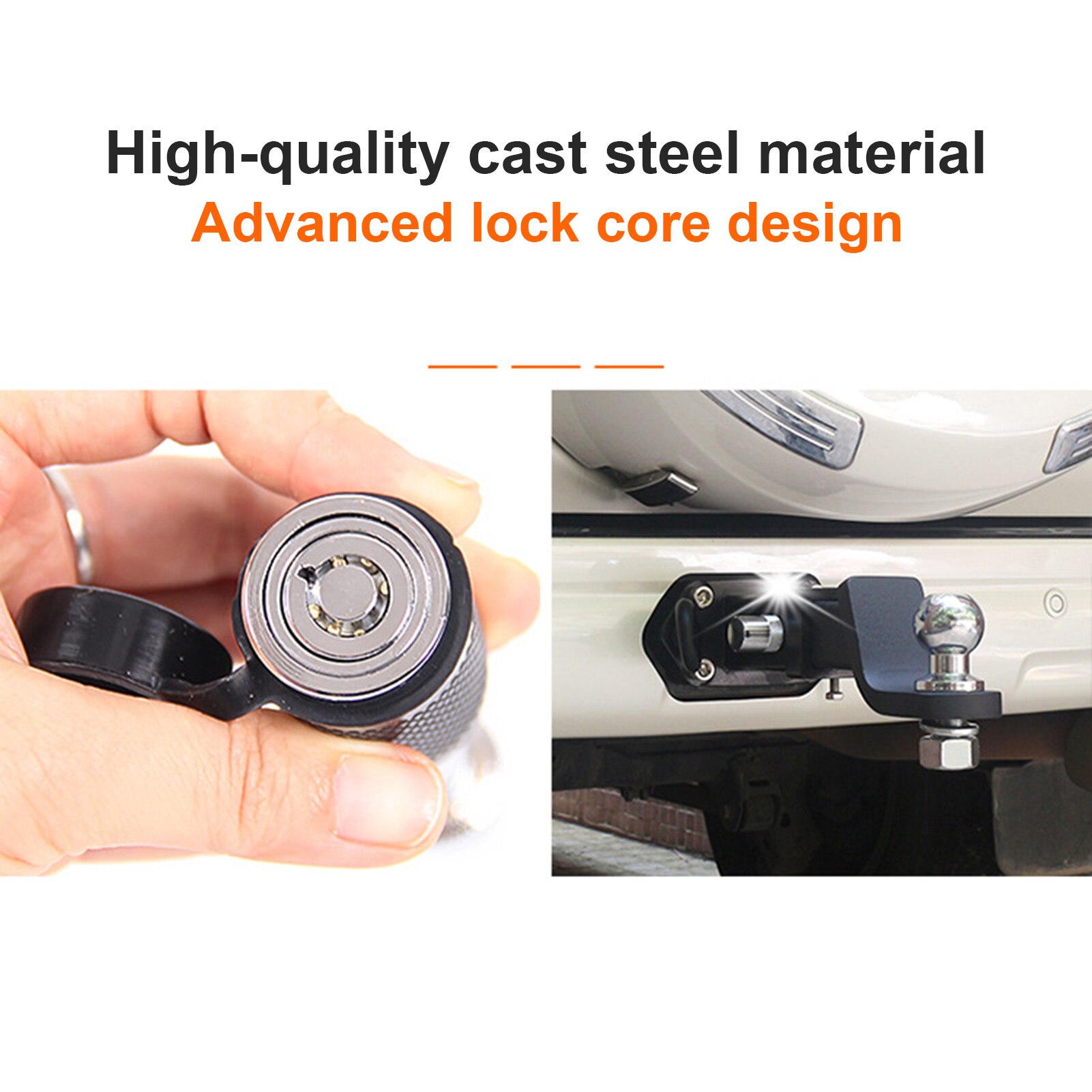 Upgrade Hitch Pin Lock Dual Receiver Locking Trailer Car Trailer Hook Lock Anti-theft Non-slip Tool For Class Car Accessories