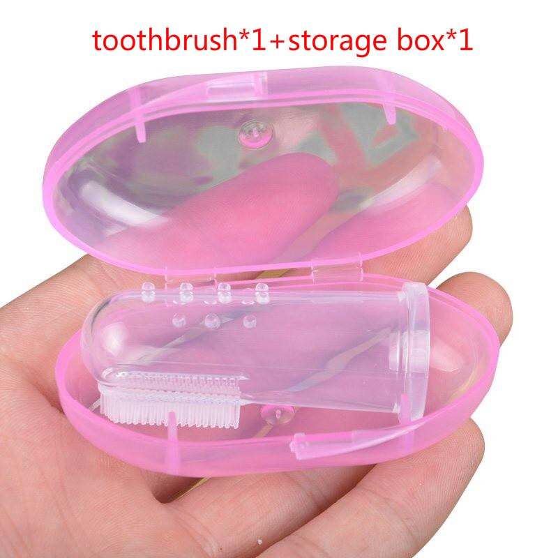 2 Stuks Baby Vinger Toothbrushbaby Vinger Tandenborstel Zachte Veilige Kinderen Baby Training Bijtring Siliconen Baby Vinger Borstel: 02