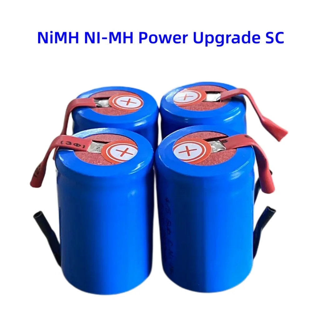 Baterías Ni-MH recargables de alta descarga con pestañas de soldadura, 1,2 V, 2800mAh, 4/5 SC Sub C