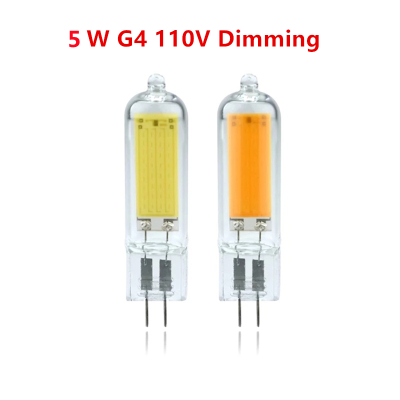 Bombilla LED regulable para lámpara de araña, 5W, 10W, G4, G9, COB, CA/110V, 220V, luz de cristal, luces de vela, reemplazo de 30W, 40W, halógeno, lote de 10 unidades: Color blanco cálido / Azul