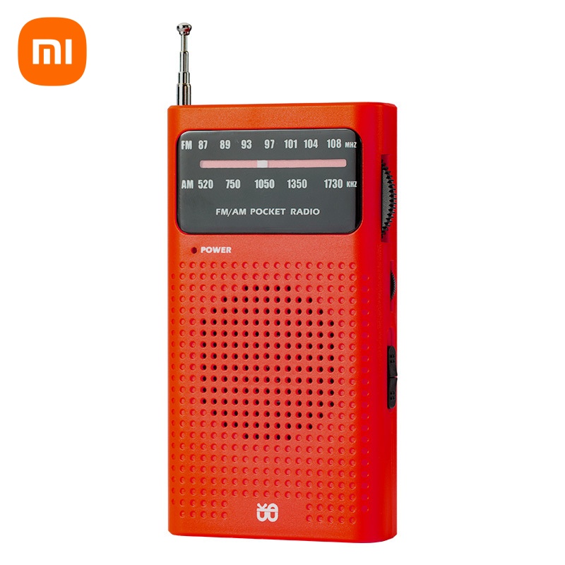 Xiaomi Full Band AM FM Radio Battery Powered 3.5mm AUX Portable Pointer Radio HIFI Analog Radio Best Reception Pocket Radio: green