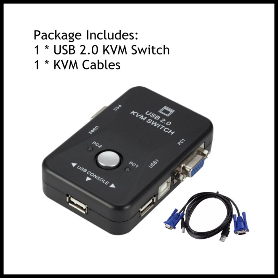 Grwibeou USB KVM Switch 2 Port VGA SVGA Switch Box USB 2.0 KVM Mouse Switcher Keyboard 1920*1440 VGA Splitter Box Sharing Switch: Product B