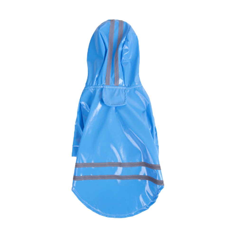 Summer Outdoor Puppy Pet Rain Coat S-XL Hoody Waterproof Jackets PU Raincoat for Dogs Cats Apparel Clothes: blue / M
