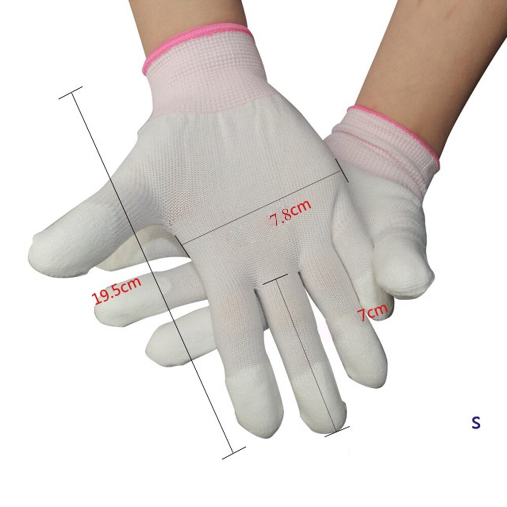 1 Paar Anti Statische Handschoenen Werken Pu Gecoat Vinger Handschoenen Pc Antislip Voor Vinger Bescherming 3 Size: S