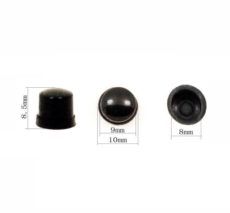 20 stk hale vandtæt kontakt knap gummi knap led ladning blænding lommelygte kontakt tilbehør tætning gummihætte: 9 mmx 8.5mm