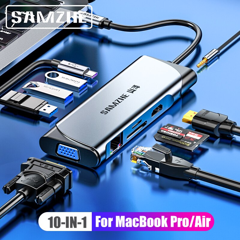 SAMZHE USB C HUB Portable Type C to Multi USB 3.0 HDMI Adapter Dock for MacBook Pro Air USB-C Splitter Port Type C HUB