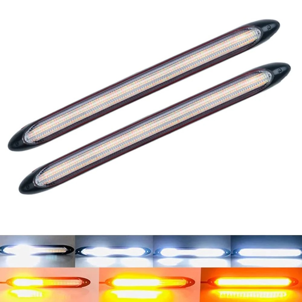 2 stks Drl led Sequentiële richtingaanwijzer LED-lichtstrip Dagrijverlichting Autokoplamp Mistlamp Rijlicht Decoratief licht