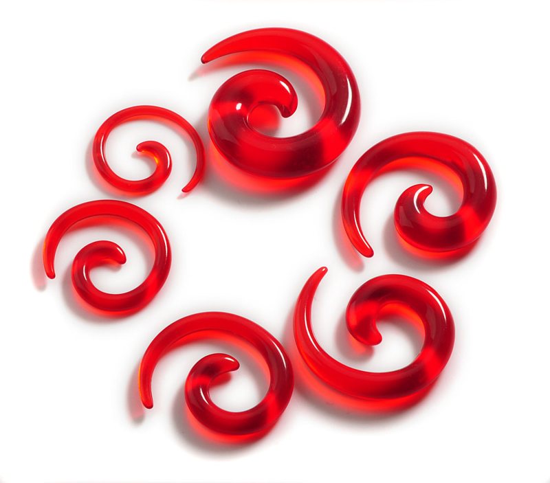 12 stücke Chic Spirale Ohr Taper Gauge Acryl Ohr Stecker Expander Bahre Flesh Tunnel Kit Piercing Körper Schmuck: Silber überzogen