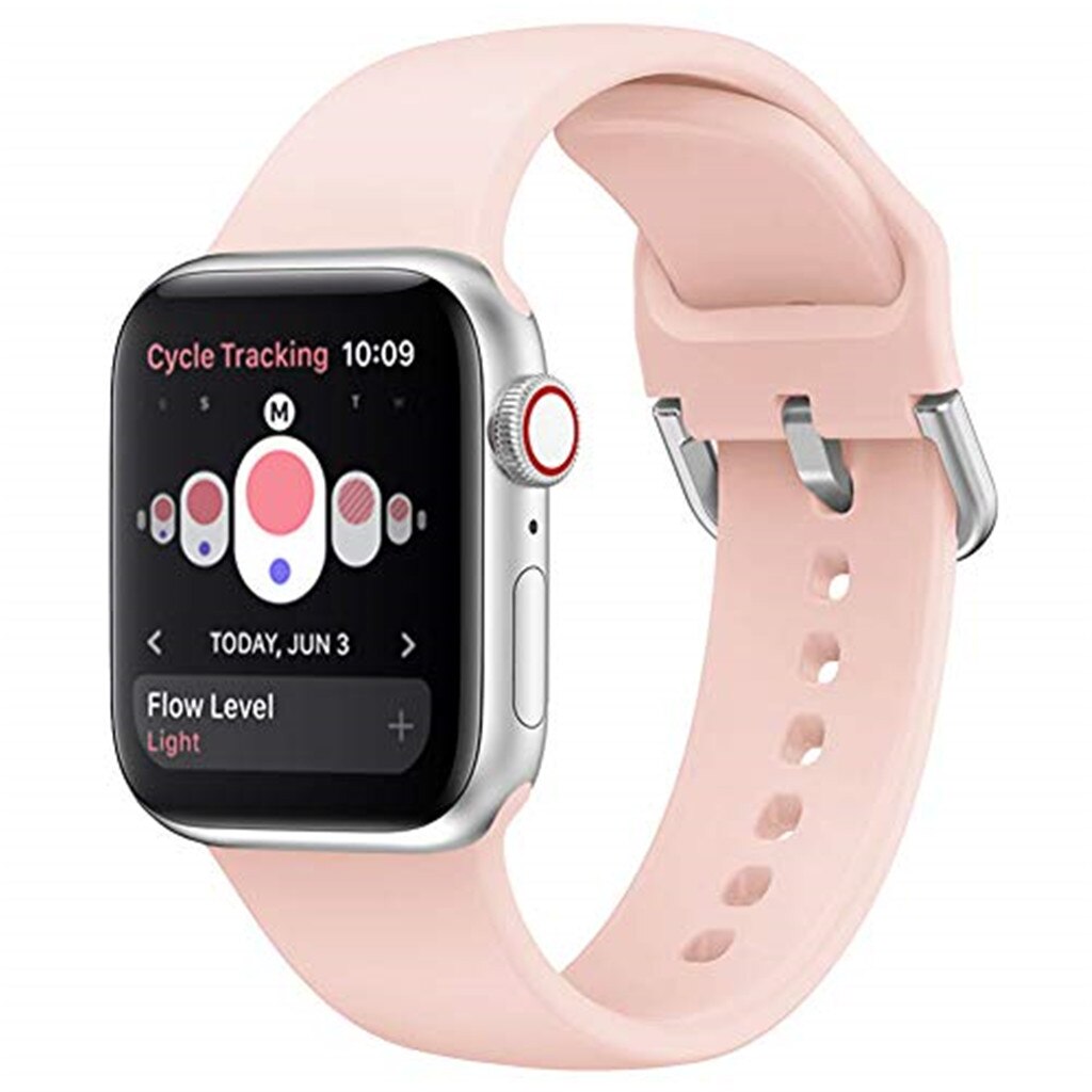 Yayuu Sport Zachte Siliconen Band voor Apple Horloge Serie 4/3/2/1 Band voor horloge 38/42/40/44mm armband horlogeband pulseira: Pink