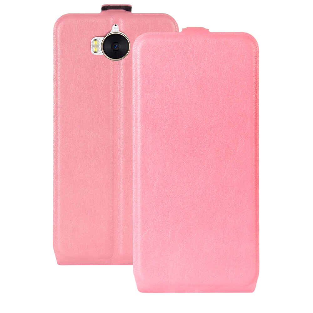 Case voor Huawei Y5 leather case Magnetische adsorptie flip case Beschermhoes Clamshell Holster: Roze