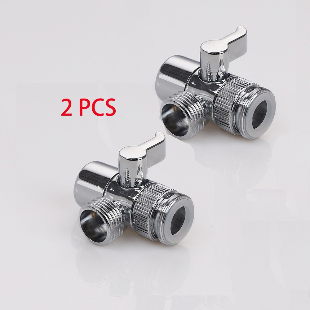 Bathroom Faucet Adapter Kitchen Tube Connector Valve 22/24mm Splitter Diverter Valve Water Tap Connector for Toilet Bidet Shower: Silver 2 pcs