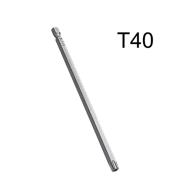 1pc magnetisk torx skruetrækker bit 150mm lange  t8 t10 t15 t20 t25 t27 t30 t40 håndværktøj skruetrækkere møtrik: T40