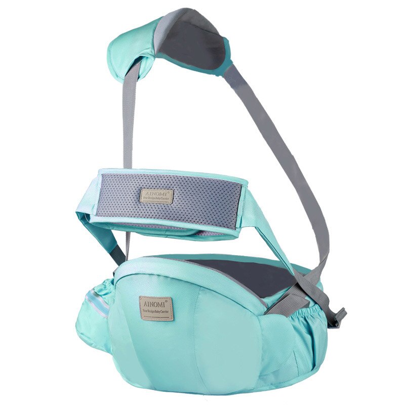 Taburete de cintura para bebé, asiento de cadera antideslizante, ajustable, cinturón de protección, cinturón de ventilación: Verde