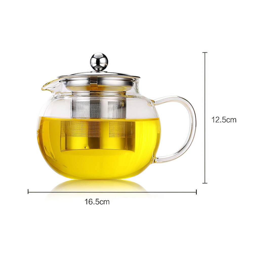 Heat-Resistant Glass Teapot Double Wall Glass Teacup Clear Tea Pot Infuser Qolong Tea Kettle Tea Different Flavors For Practical