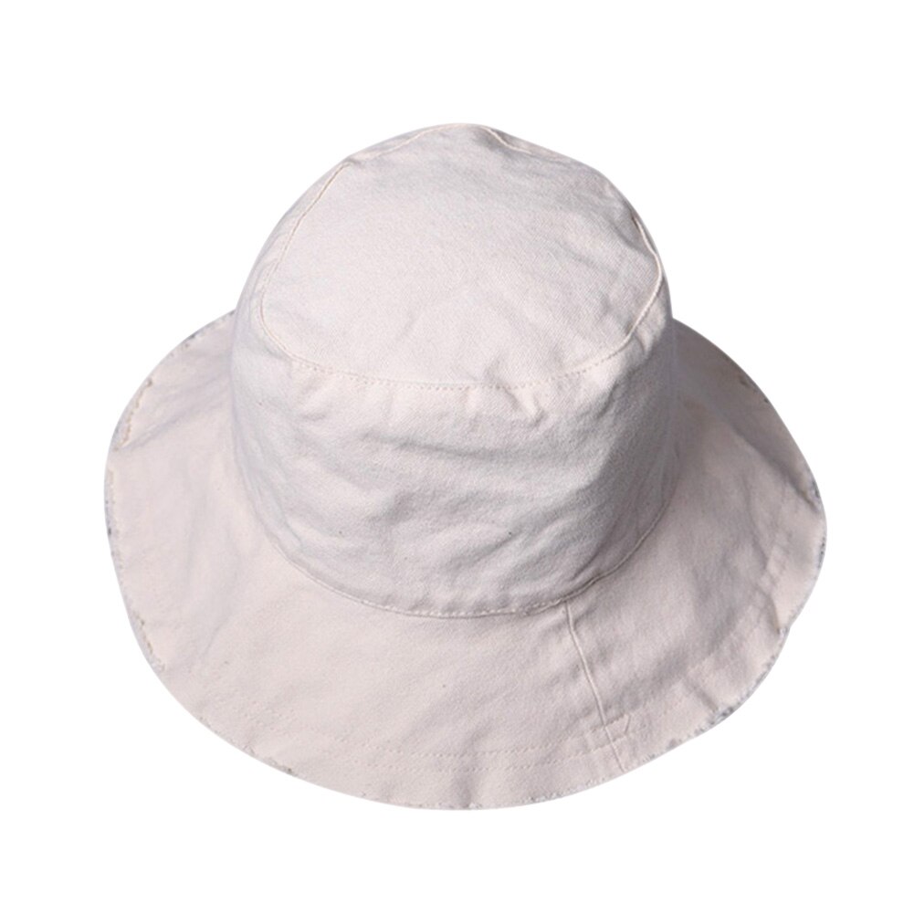 Damen Sonnenhut - Breiter Rand Eimerhut - Atmungsaktives Baumwolle - Sommer Strand Outdoor: Beige