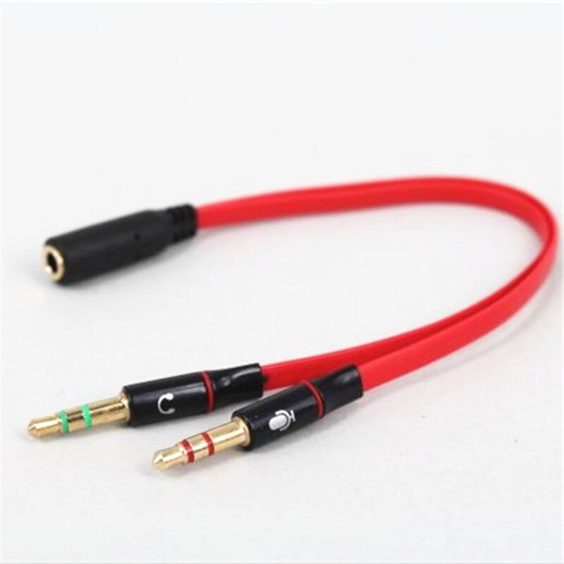 3.5 mm sorte hovedtelefoner høretelefoner lydkabel mikrofon y splitter adapter 1 hun  to 2 han tilsluttet ledning til bærbar pc