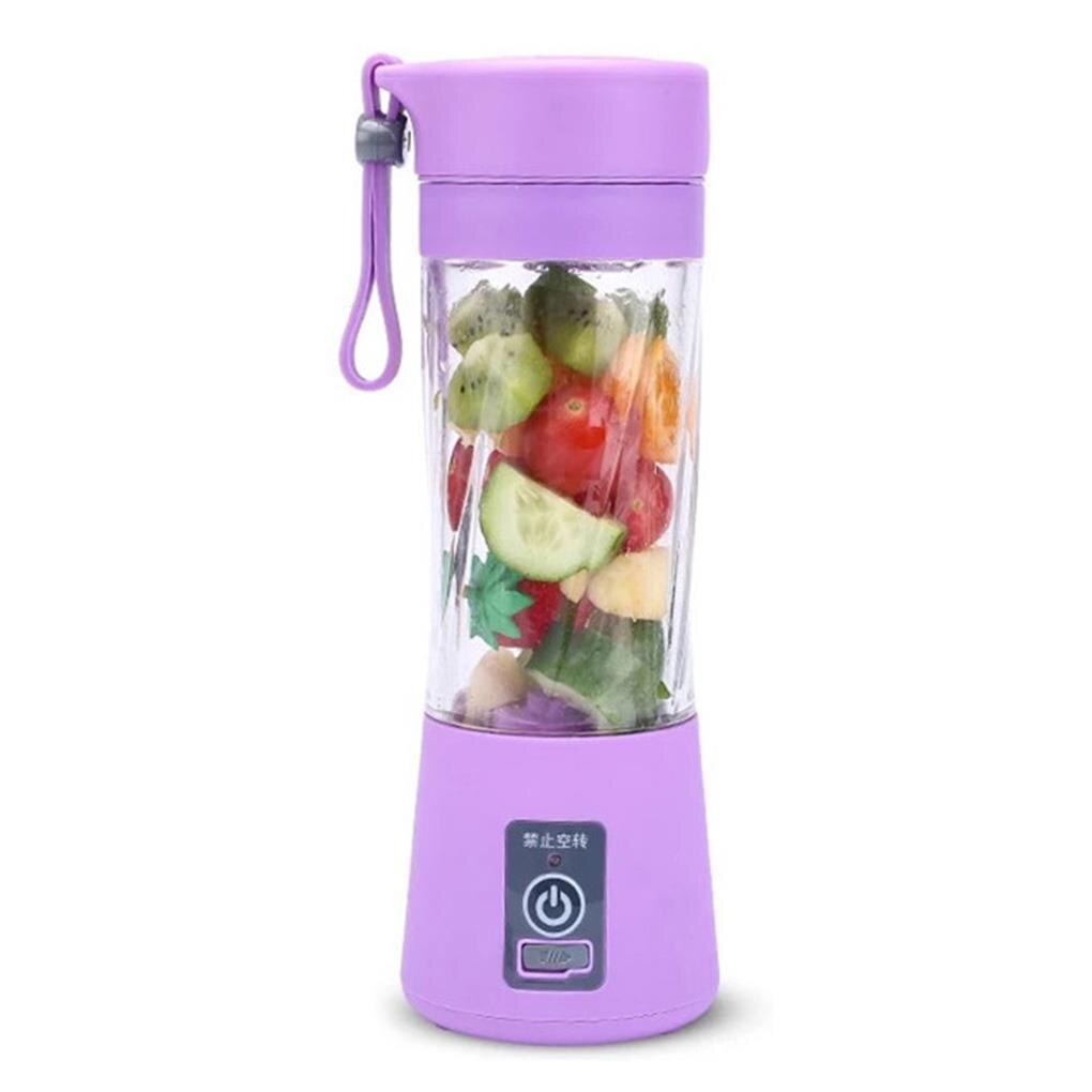 Portable Electric Juicer Machine 380ml Multifunction USB Fruit Juice Mixer Blender, Pink