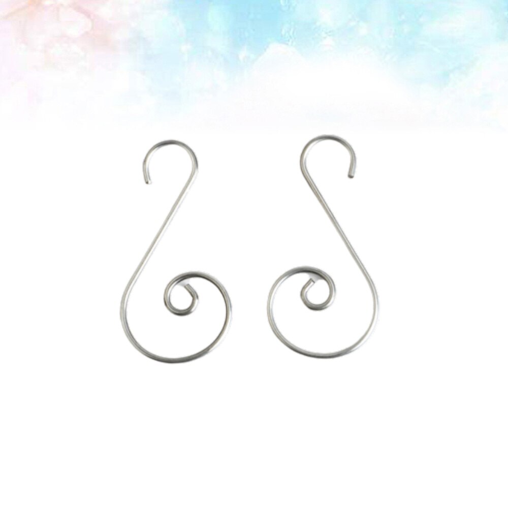 100 Pcs Christmas Wreath Hooks Silver Multifunctional Shaped Steel Hangers for Decoration Christmas Tree: Silver