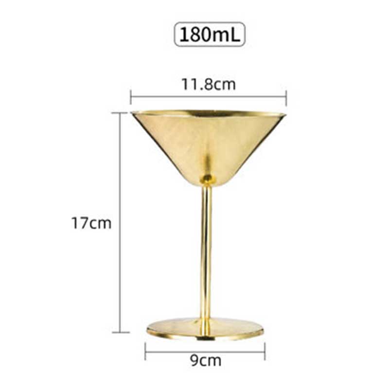 Aço inoxidável copo de cocktail criativo vinho tinto copo de cerveja copos de suco bar clube festa martini margaret uísque copo de metal: Martini cup gold