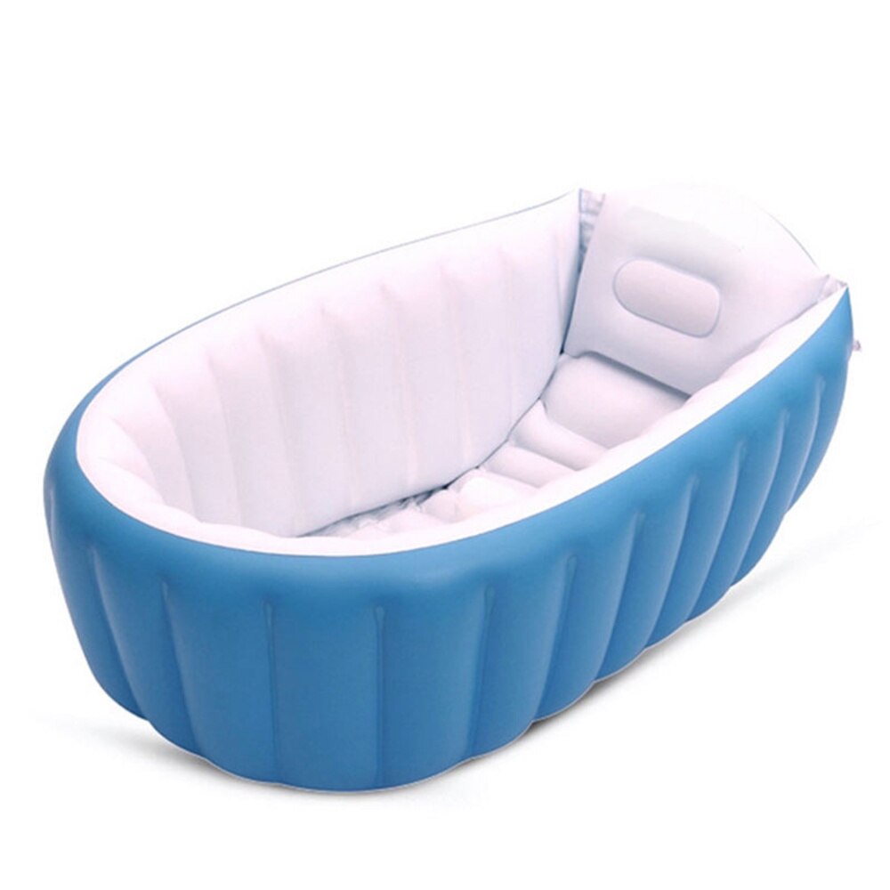 Baignoire gonflable pour bébé, piscine Portable pour enfant en bas âge, bassin de douche pliable (bleu): Default Title