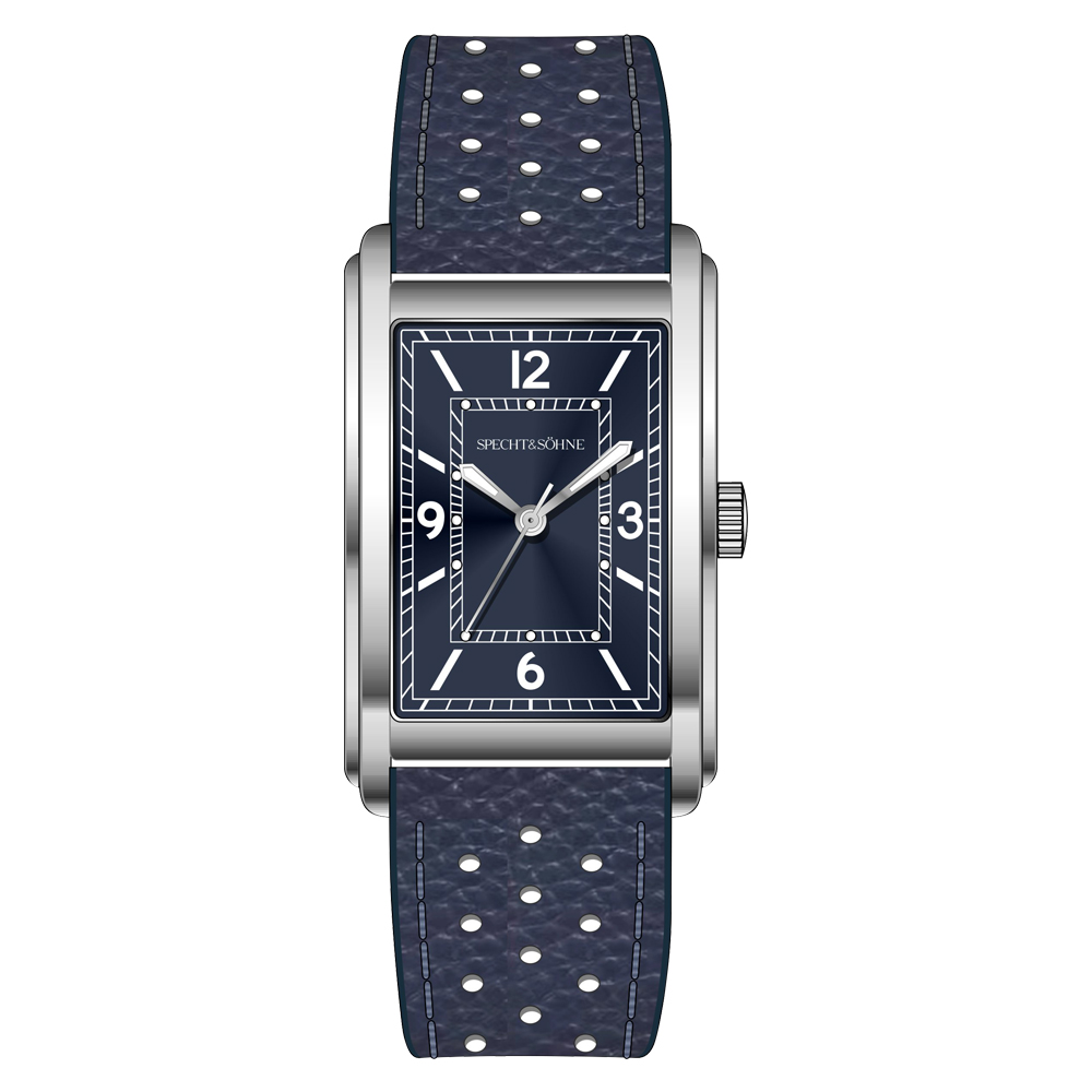 Specht & Söhne, recién llegados, reloj cuadrado de 28MM para hombre VH31 Movt, relojes deportivos ultrafinos de acero inoxidable con zafiro resistente al agua hasta 50M: Blanco