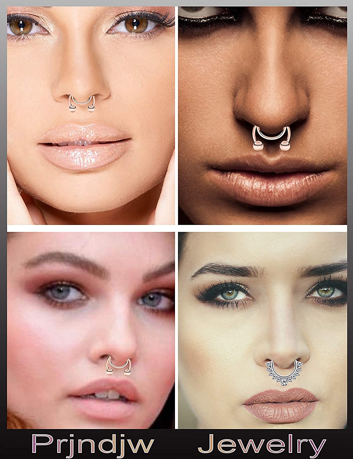 18G Faux Septum nez cerceau anneaux en acier inoxydable fausse lèvre oreille nez Septum anneau Non Piercing pince sur nez cerceau anneaux Piercing du corps