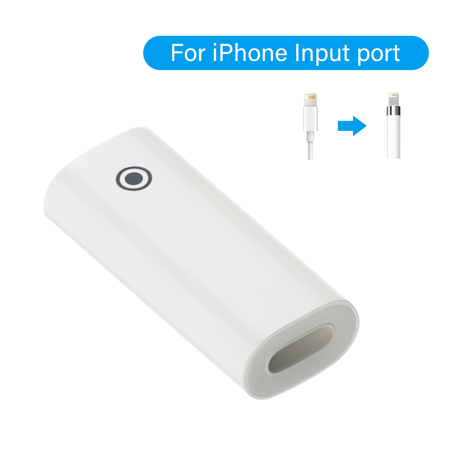 Para Apple Pencil 1 2 iPad Pro lápiz óptico adaptador de carga cargador convertidor USB tipo C a Lightning USBC Cable conector accesorio: BLANCO