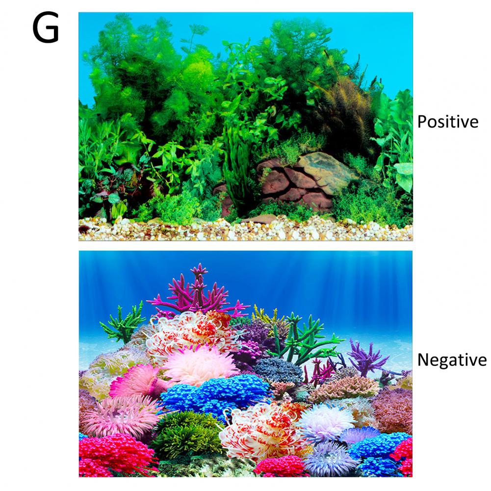 Aquarium Background Poster Ocean Self-adhesive Fish Tank Backdrop Sticker Decor Reptiles Amphibians