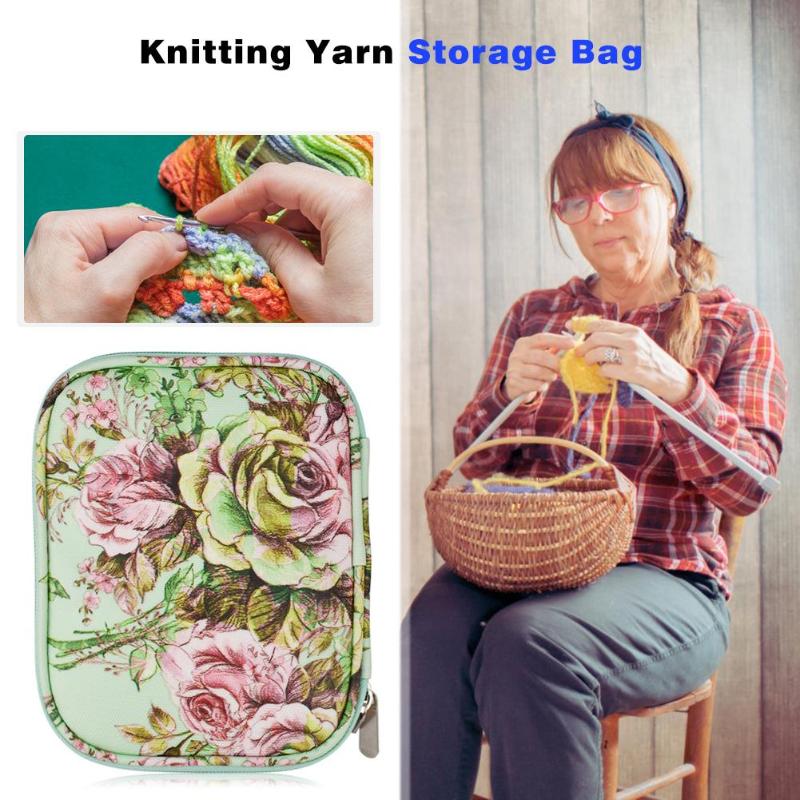 SumDirect Garentas, brei-organizer, draagtas, draagbare opbergtas voor garen, draagprojecten, breinaalden, haaknaalden, handleidingen en andere accessoires (regenwoud