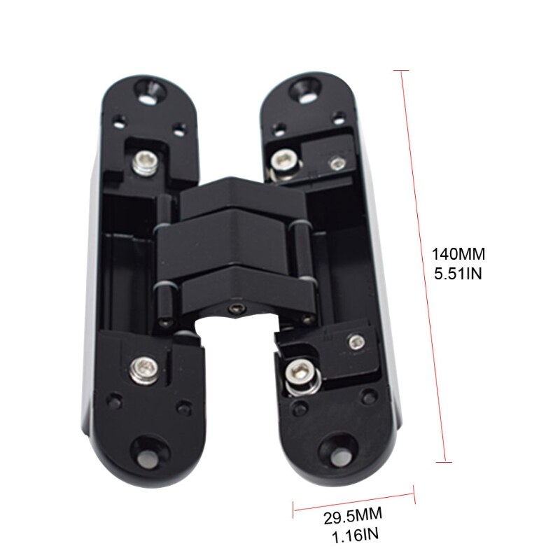 Hidden Door Hinges Invisible Hinges Concealed Hinges Zinc Alloy 180 Degree Swing Hinge 3 Way Adjustable Butt Hinge (1 Hinge)