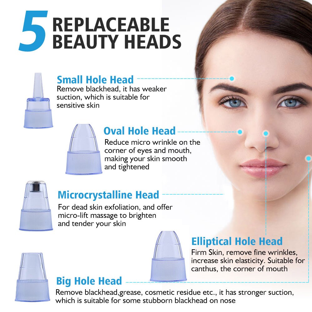 Microdermabrasion points noirs dissolvant visage peau aspirateur pores aspirateur acné bouton enlèvement outil + Mini Nano Facial vapeur