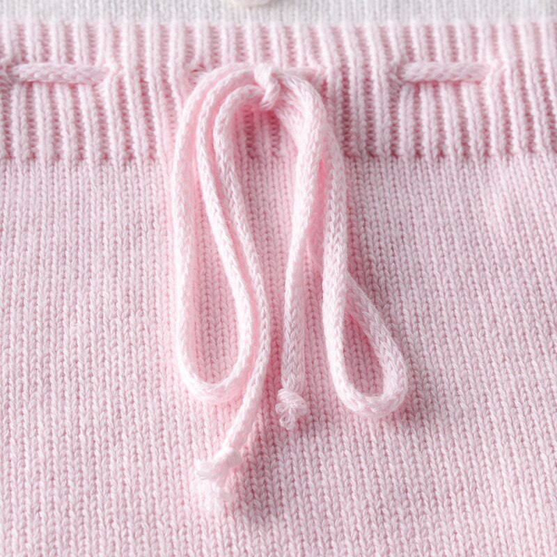 Babypige strik bukser lange ærmer uld strik bukser baby prinsesse trekant jumpsuit småbørn børns efterår vinter tøj