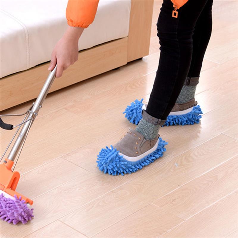 Multi-función Duster zapatillas mopa zapatos cubierta lavable reutilizable microfibra pie calcetines limpieza de suelo herramientas cubierta de zapato