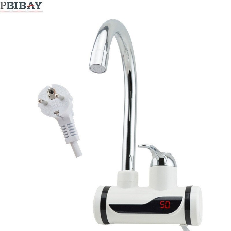 RX-001,Kitchen Water Heater Cold Heating Faucet Instantaneous Water Heater Tap Instant Water Faucet Heater with plug: lateral inflow AC220