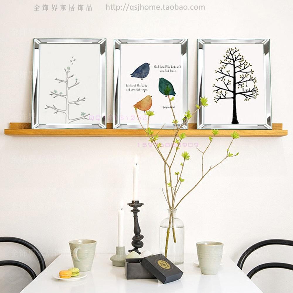 mirrored wall photo frame modern rectangle combinative photo frames wall mural decorative glass mirror picture frame art